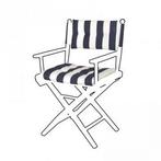 Deluxe kussens voor regisseursstoel I Navy/White, Verzenden, Nieuw