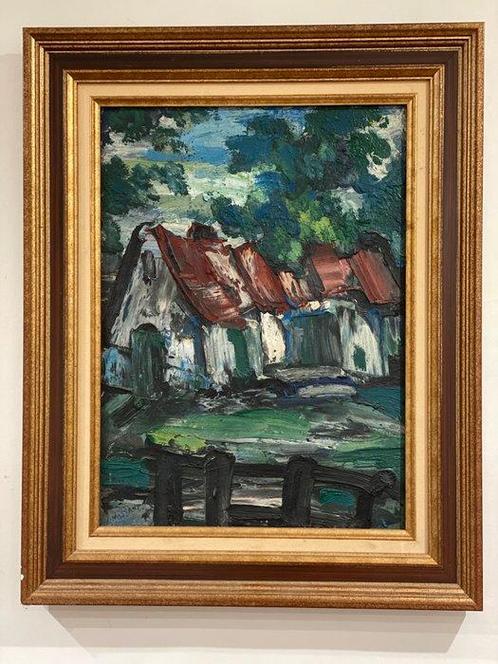 André MISSANT (1908-1977) - Hameau de campagne, Antiek en Kunst, Kunst | Schilderijen | Modern