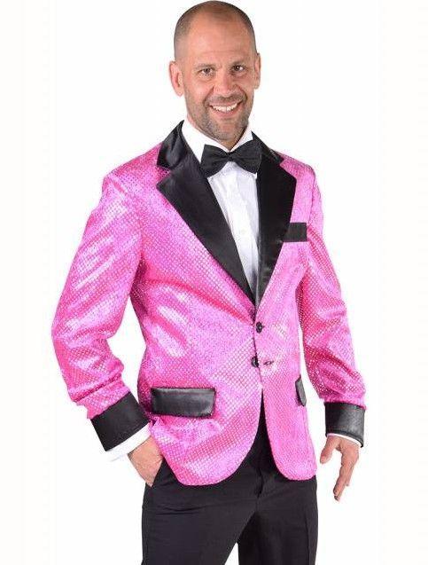 Colbert man glitter pink, Kleding | Heren, Carnavalskleding en Feestkleding, Nieuw, Ophalen of Verzenden