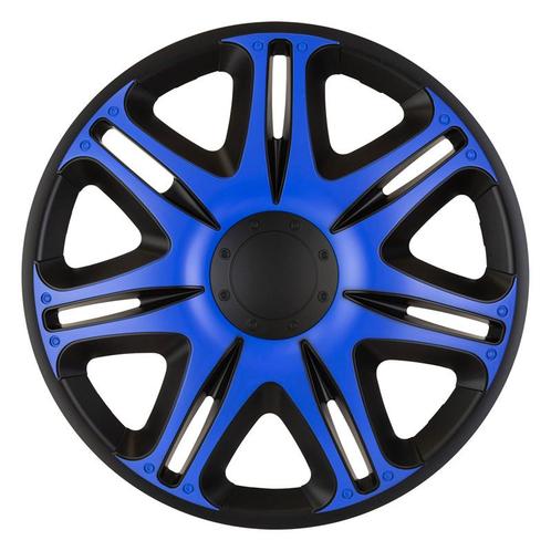 J-Tec 4-Delige Wieldoppenset Nascar 15-inch zwart/blauw, Auto-onderdelen, Overige Auto-onderdelen, Ophalen of Verzenden