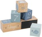 Label Label Blauw Houten Mijlpaalblokken LLWT-10428, Kinderen en Baby's, Speelgoed | Houten speelgoed, Verzenden, Nieuw