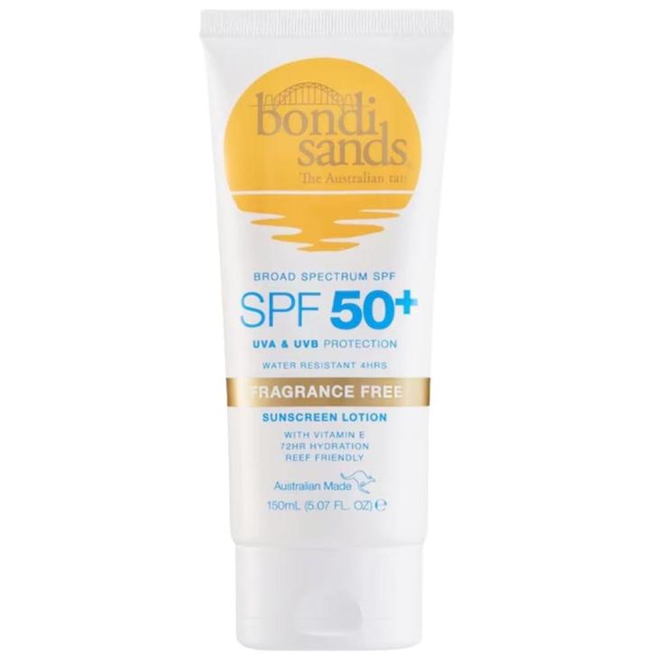 Bondi Sands Sunscreen Lotion SPF50+ Fragrance Free - 150ml, Sieraden, Tassen en Uiterlijk, Uiterlijk | Gezichtsverzorging, Overige typen