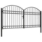 vidaXL Poort met gebogen bovenkant dubbel 300x125 cm staal, Verzenden, Nieuw