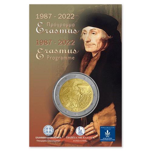 Griekenland 2 Euro Erasmus 2022 BU Coincard, Postzegels en Munten, Munten | Europa | Euromunten, Verzenden