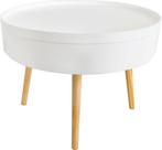 Houten salontafel met opbergruimte - 60x60x40 - wit, Huis en Inrichting, Tafels | Salontafels, Ophalen of Verzenden, Nieuw