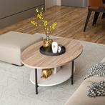[en.casa] Salontafel Fredericia 36x90x60 cm Eiken wit en zwa, Huis en Inrichting, Verzenden, Nieuw