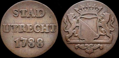 Netherlands Utrecht Stad copper duit 1788 koper, Postzegels en Munten, Munten | Europa | Niet-Euromunten, Verzenden