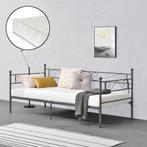 Eenpersoons slaapbank Kerava met matras 90x200 donkergrijs, Verzenden, Nieuw
