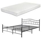 Metalen bedframe Florenz incl. matras 160x200 cm zwart, Huis en Inrichting, Slaapkamer | Bedden, Verzenden, Nieuw