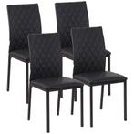 TRUUSK 4-delige Set Eetkamerstoelen Met Gestoffeerde Keukens, Huis en Inrichting, Verzenden, Nieuw