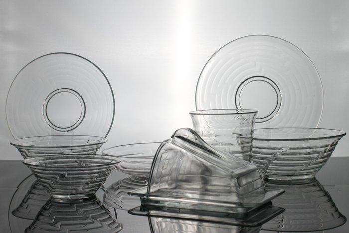 Kristalunie Maastricht - Ontbijtservies (9) - Labyrith -, Antiek en Kunst, Kunst | Designobjecten