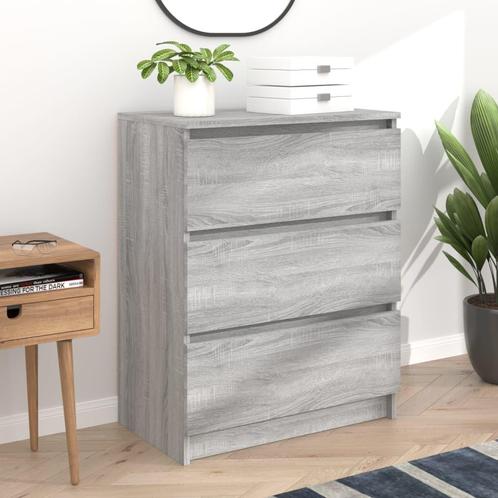vidaXL Dressoir 60x35x76 cm bewerkt hout grijs sonoma, Huis en Inrichting, Kasten | Dressoirs, 25 tot 50 cm, Nieuw, 50 tot 100 cm