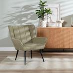 50% Korting: Fauteuil City linnen olijfgroen, Huis en Inrichting, Fauteuils, Ophalen, Zo goed als nieuw, Scandinavisch