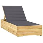 vidaXL Ligbed met antracietkleurig kussen geïmpregneerd, Tuin en Terras, Ligbedden, Verzenden, Nieuw