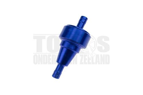 Benzinefilter Aluminium blauw 6mm CNC universeel, Fietsen en Brommers, Brommeronderdelen | Algemeen, Nieuw, Ophalen of Verzenden