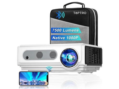 TOPTRO WLAN-Projektor mit Tasche, Bluetooth-Projektor 1080p,, Huis en Inrichting, Woonaccessoires | Overige, Zo goed als nieuw