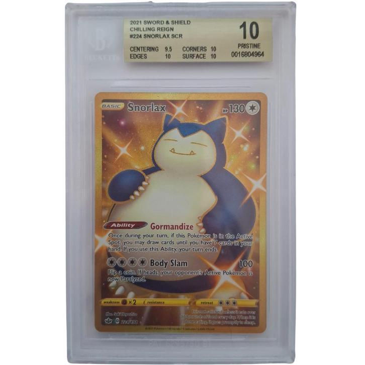 Snorlax (CRE 224) BGS 10, Hobby en Vrije tijd, Verzamelkaartspellen | Pokémon, Nieuw, Ophalen of Verzenden