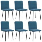 vidaXL Eetkamerstoelen 6 st fluweel blauw, Huis en Inrichting, Stoelen, Verzenden, Nieuw, Blauw
