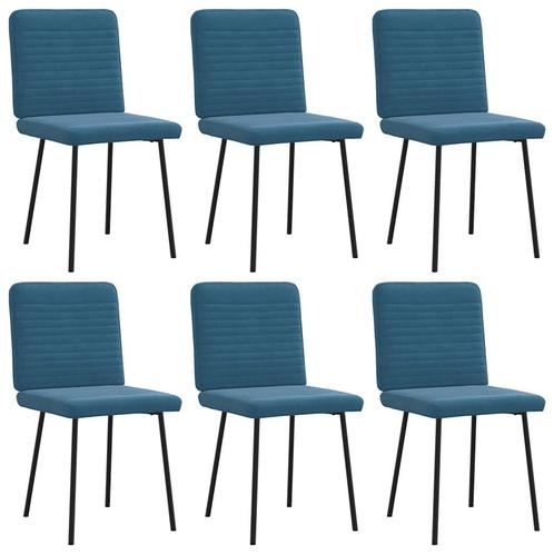 vidaXL Eetkamerstoelen 6 st fluweel blauw, Huis en Inrichting, Stoelen, Blauw, Nieuw, Verzenden