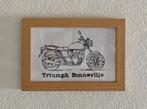 Triumph Bonneville – Minimalistische Line Art, Huis en Inrichting, Minder dan 50 cm, Oorspronkelijke maker, Nieuw, Schilderij