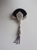 Onyx - Zilver - Broche - Art Deco Onyx broche, Antiek en Kunst