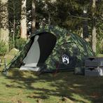 vidaXL Tunneltent 2-persoons waterdicht camouflage, Caravans en Kamperen, Verzenden, Nieuw, Tot en met 2