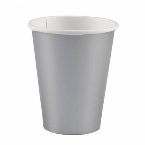 Zilveren Bekers Karton 266ml 8st, Hobby en Vrije tijd, Feestartikelen, Nieuw, Verzenden
