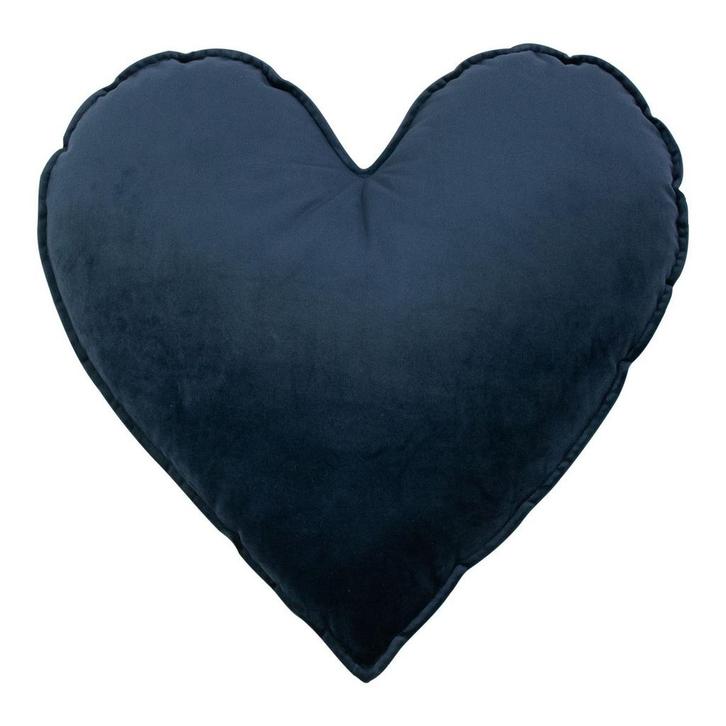 Hart Kussen Fluweel navy 45cm, Huis en Inrichting, Woonaccessoires | Overige, Verzenden