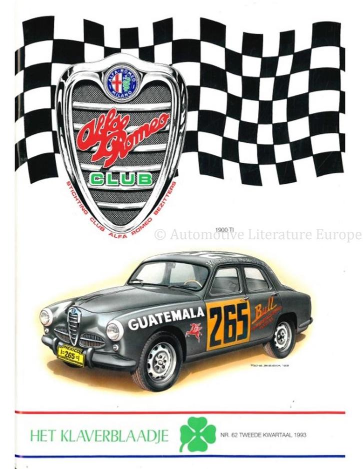 1993 ALFA ROMEO CLUB HET KLAVERBLAADJE 62 NEDERLANDS, Boeken, Auto's | Folders en Tijdschriften, Alfa Romeo