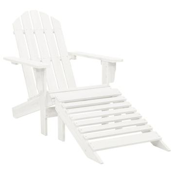 Houten Tuinstoel + Hocker - 55% Korting - Retourdeal beschikbaar voor biedingen