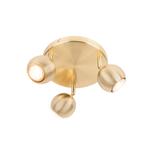 Retro ronde spot messing met plafondplaat 3-lichts - Gissi, Verzenden, Nieuw, Modern