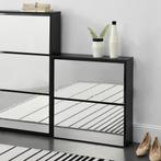 Schoenenkast met spiegels 2 vouwdeuren 67x63x17 cm zwart, Huis en Inrichting, Kasten | Schoenenkasten, Verzenden, Nieuw