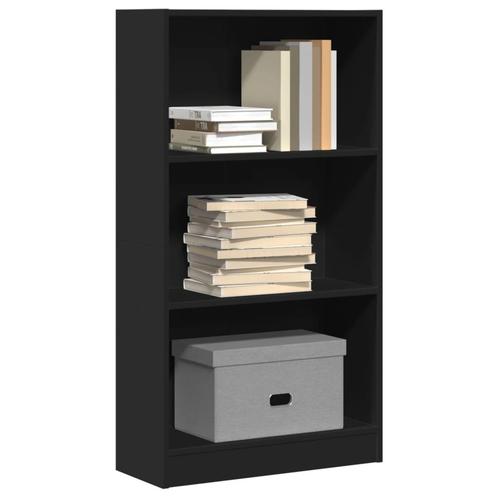 vidaXL Boekenkast 60x24x109 cm bewerkt hout zwart, Huis en Inrichting, Kasten | Boekenkasten, Nieuw, Overige houtsoorten, Verzenden