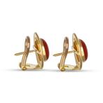 Oorbellen - 18 karaat Geel goud Koraal, Sieraden, Tassen en Uiterlijk, Oorbellen, Nieuw