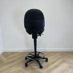 Baliestoel / werkstoel met wielen en voetenring, zwart, Gebruikt, Zwart, Ophalen of Verzenden, Bureaustoel