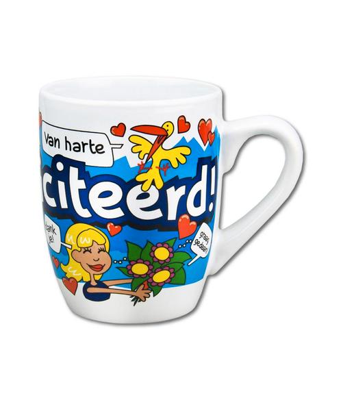 Mok Gefeliciteerd 12cm, Huis en Inrichting, Keuken | Servies, Nieuw, Verzenden