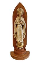 Beeld, Heilig Hart van Jezus - 41 cm - Hout, Gips - 1950, Antiek en Kunst