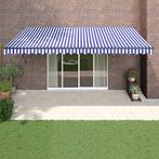 vidaXL Luifel uittrekbaar 5x3 m stof en aluminium blauw en, Verzenden, Nieuw