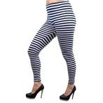 Gestreepte legging blauw wit, Verzenden, Nieuw, Feestartikel