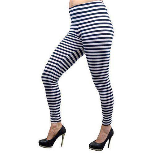 Gestreepte legging blauw wit, Hobby en Vrije tijd, Feestartikelen, Feestartikel, Nieuw, Verzenden