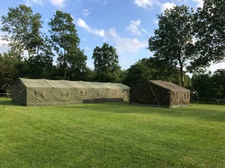 Te huur / Huren legertenten en veldbedden, Caravans en Kamperen, Tenten, Zo goed als nieuw, meer dan 6