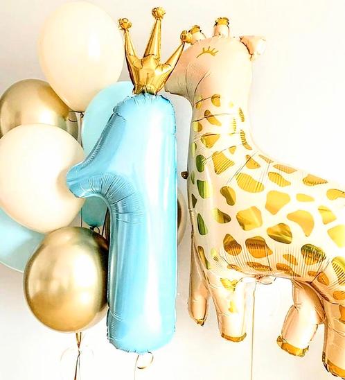 8-delige eerste verjaardag ballon set met Giraf, Hobby en Vrije tijd, Feestartikelen, Verjaardag, Nieuw, Versiering, Verzenden