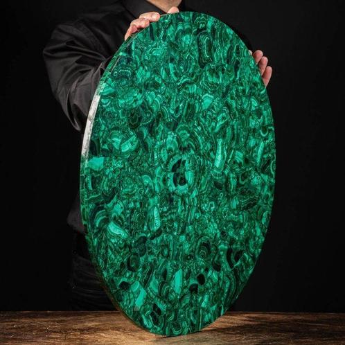 Malachiet salontafel - Exclusief - Malachietmozaïek van, Verzamelen, Mineralen en Fossielen