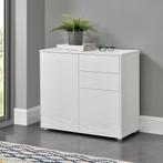Commode Paarl druk en open 74x79x36 cm wit hoogglans, Huis en Inrichting, Kasten | Dressoirs, Verzenden, Nieuw