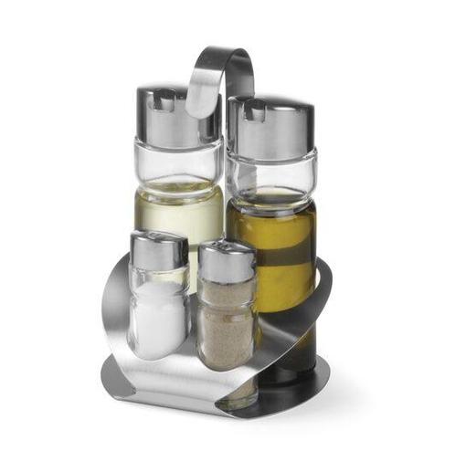 Menage - 4 delig Luxe - Peper / Zout / Olie / Azijn - Hendi, Zakelijke goederen, Horeca | Keukenapparatuur, Nieuw in verpakking