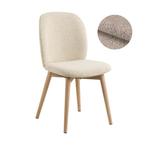 *WOONWINKEL* Eetkamerstoel Met Houten Poten Beige Boucle, Huis en Inrichting, Stoelen, Verzenden, Nieuw