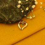 Gouden hart hanger met smaragd (kettinghanger met smaragd), Overige merken, Goud, Gebruikt, Ophalen of Verzenden