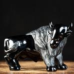 Zwarte Obsidiaan - Bison Sculptuur - Prachtig handgemaakt, Verzamelen, Dierenverzamelingen, Nieuw