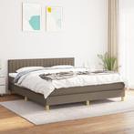 vidaXL Boxspring met matras stof taupe 180x200 cm, Huis en Inrichting, Slaapkamer | Bedden, Eenpersoons, Verzenden, Nieuw, 80 cm