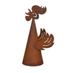 Hekkrukje haanfiguur | Tuindecoratie roestpaalkruk van metaa, Verzenden, Nieuw